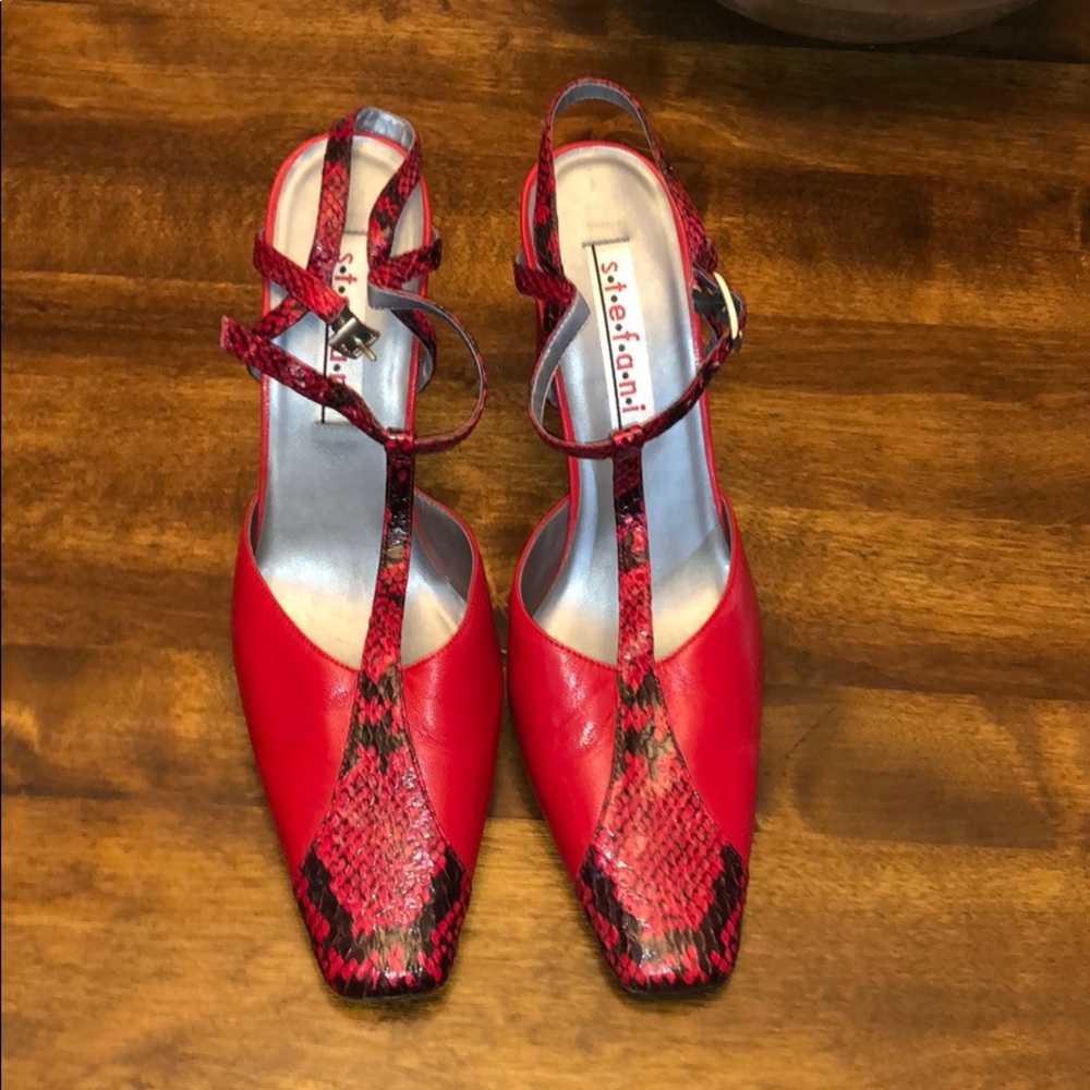 Red Snake Skin Heels